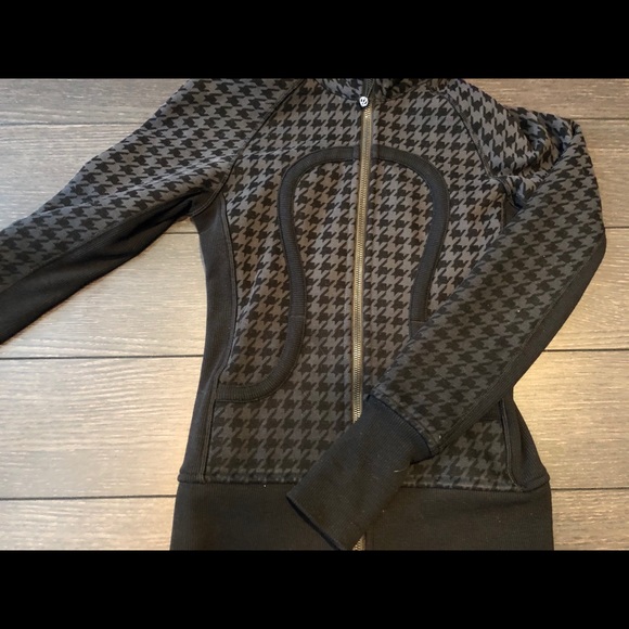 Scuba Cotton Hoodie Houndstooth pattern - Picture 3 of 3